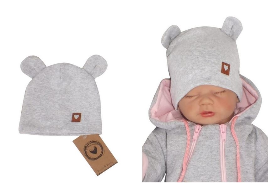 Z&Z Dvouvrstvá čepička LOVE TEDDY - vel.68/74