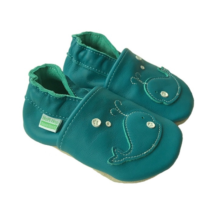 Hopi Hop Kožené barefoot capáčky Velryba Bublík - vel.XL