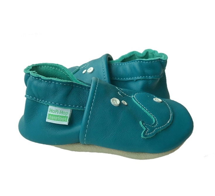 Hopi Hop Kožené barefoot capáčky Velryba Bublík - vel.XL