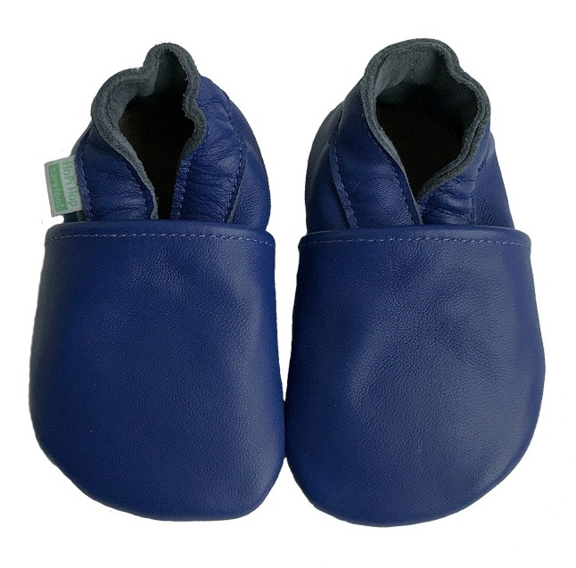 Hopi Hop Kožené capáčky barefoot - modré - vel.M