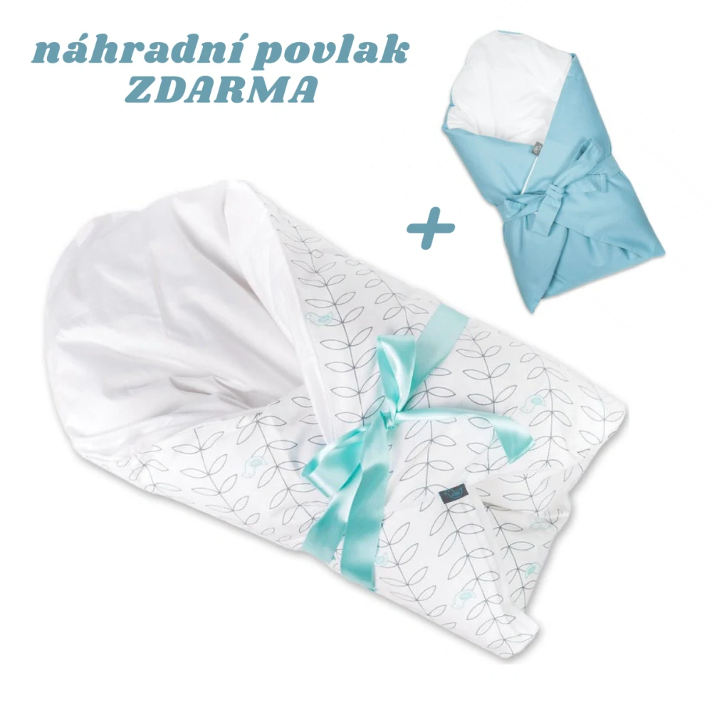 Alla Baby Péřová zavinovačka - Modrý ptáček + Náhradní povlak