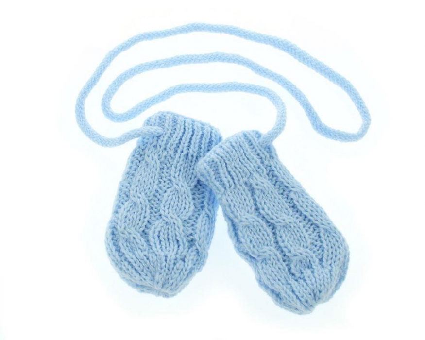 Baby Nellys Zimní pletené rukavičky se vzorem - 0m+