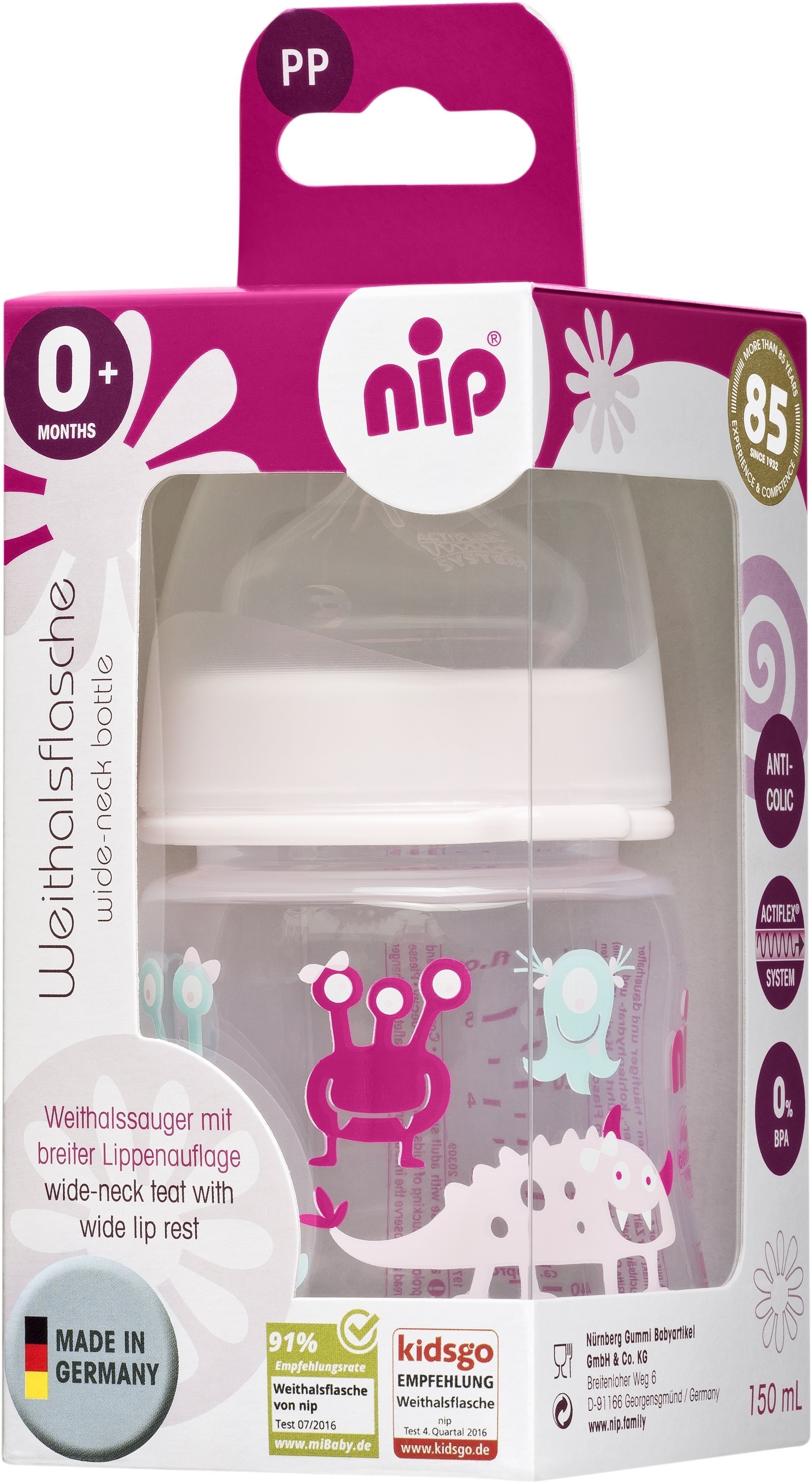 NIP Kojenecká láhev 150ml - 0m+
