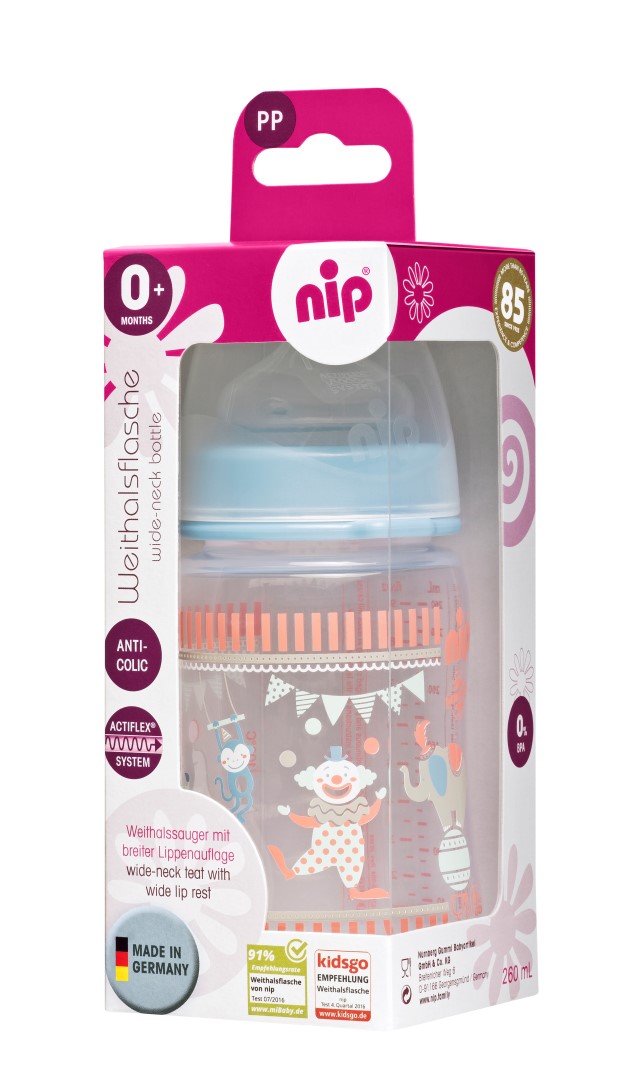 NIP Kojenecká láhev 260ml - 0m+