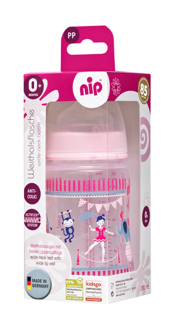 NIP Kojenecká láhev 260ml - 0m+