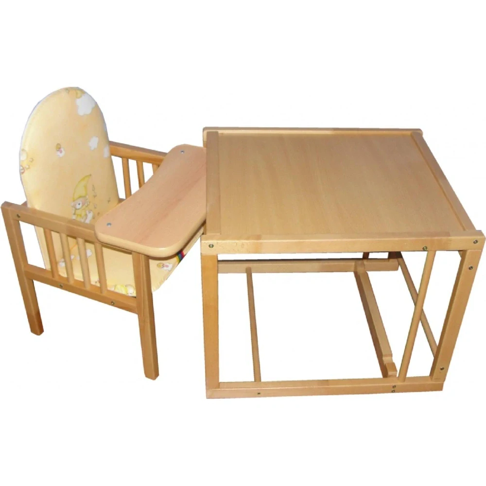 New Baby Dřevěná jídelní židlička v kombinaci se stolkem - buk