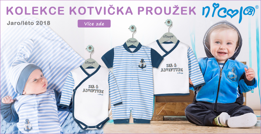 Nicol Chlapecké kojenecké dupačky Kotvička - vel.74