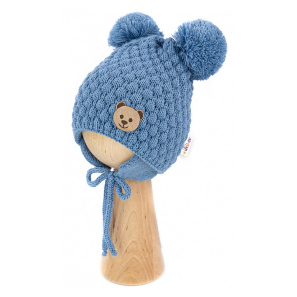 Baby Nellys Chlapecká pletená čepice Teddy Bear - vel.42-46