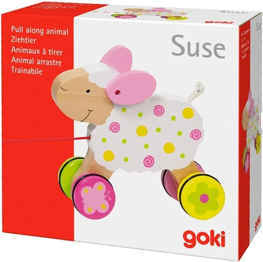 GOKI Dřevěná tahací hračka - ovečka Suzi