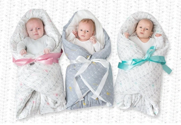 Alla Baby Péřová zavinovačka - Modrý ptáček + Náhradní povlak
