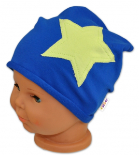 Baby Nellys Chlapecká čepice Stars- vel.48-50
