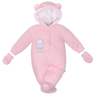 New Baby Zimní kombinézka Nice Bear - růžová - vel.68