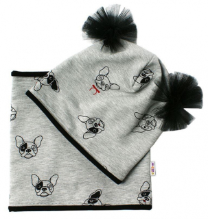 Baby Nellys Souprava čepice a nákrčník - vel.50-52