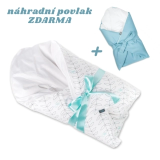 Alla Baby Péřová zavinovačka - Modrý ptáček + Náhradní povlak