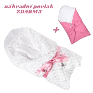 Alla Baby Péřová zavinovačka - Růžový ptáček + Náhradní povlak