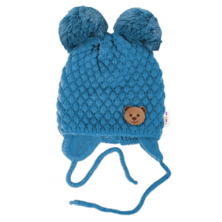 Baby Nellys Chlapecká pletená čepice Teddy Bear - vel.42-46