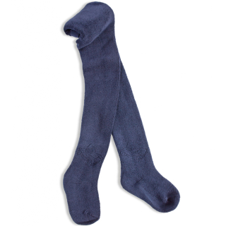 WOLA Dětské termo froté punčocháče - modrá jeans - vel.116/122
