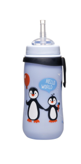 NIP Dětská lahev s brčkem Straw Cup 330ml - 12m+