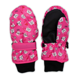 Baby Nellys Dětské zimní palčáky Love Cat - 12cm