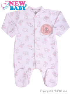 NEW BABY Dívčí kojenecký overal Roztomilý medvídek - vel.68