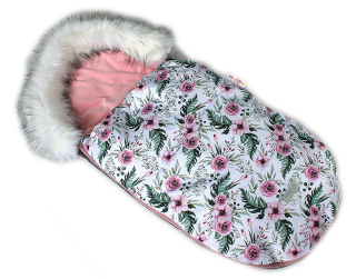 Baby Nellys Fusak do kočárku Velvet Winter Lux - Flowers